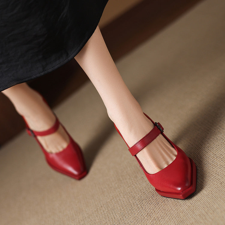 Clara Genuine Leather Heels