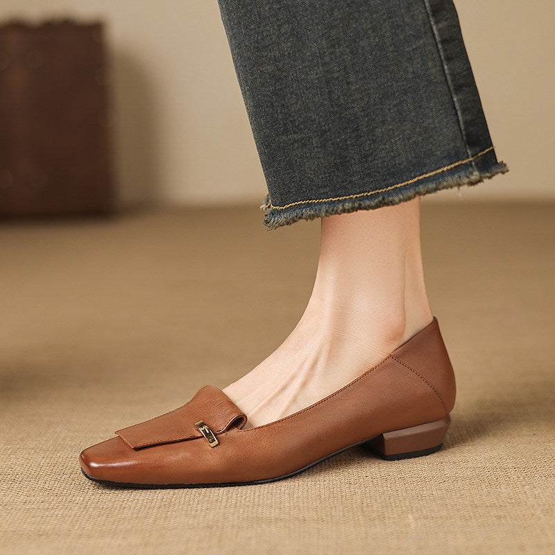 Luciana Genuine Leather Flats