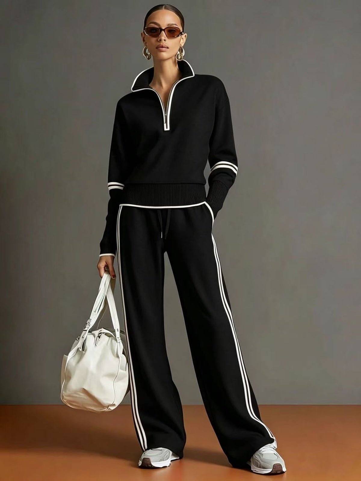 Charlotte | Women's Two-Piece Tracksuit – Quarter-Zip Top & Trousers