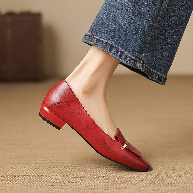 Luciana Genuine Leather Flats