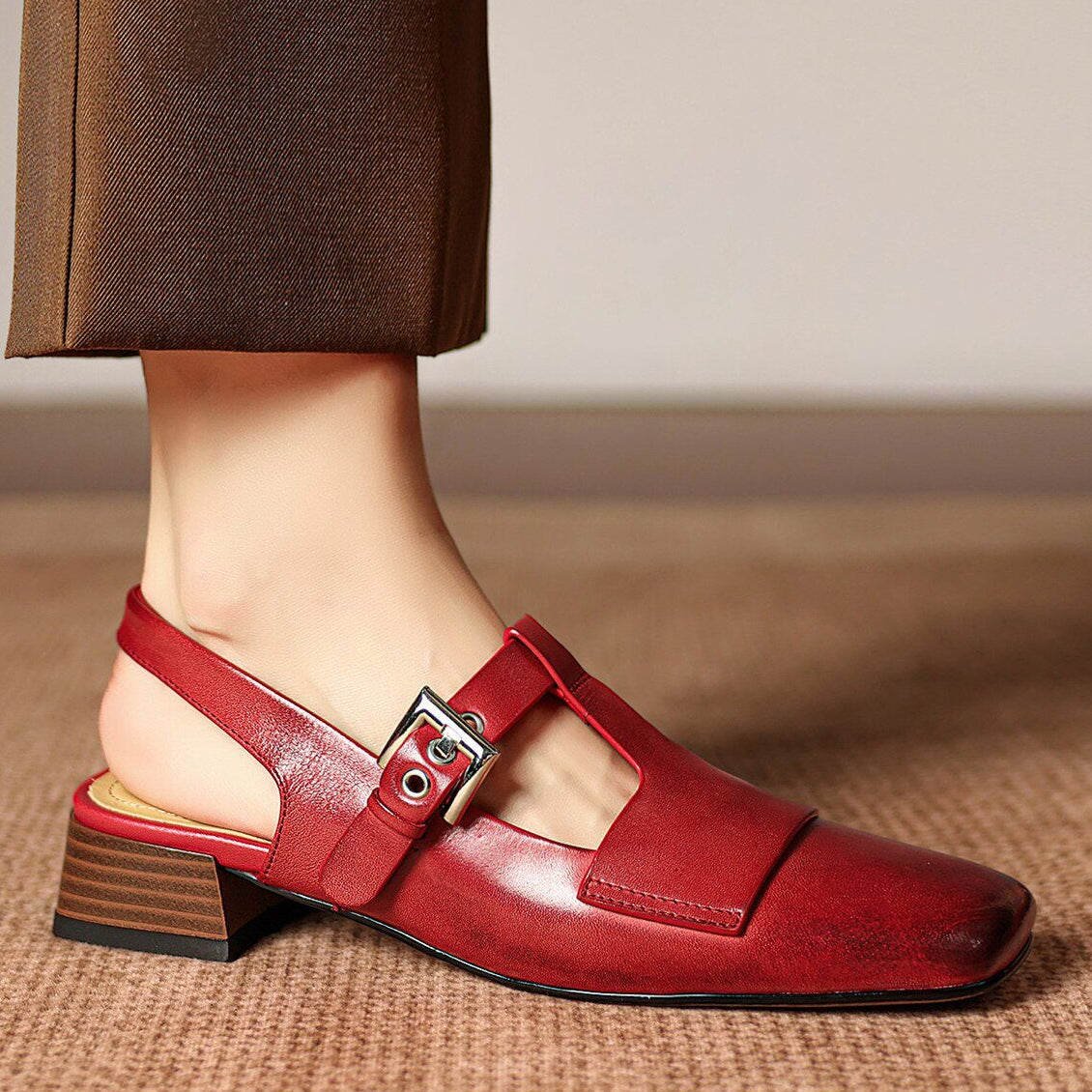 Varetta Genuine Leather Heels