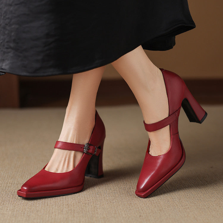 Clara Genuine Leather Heels