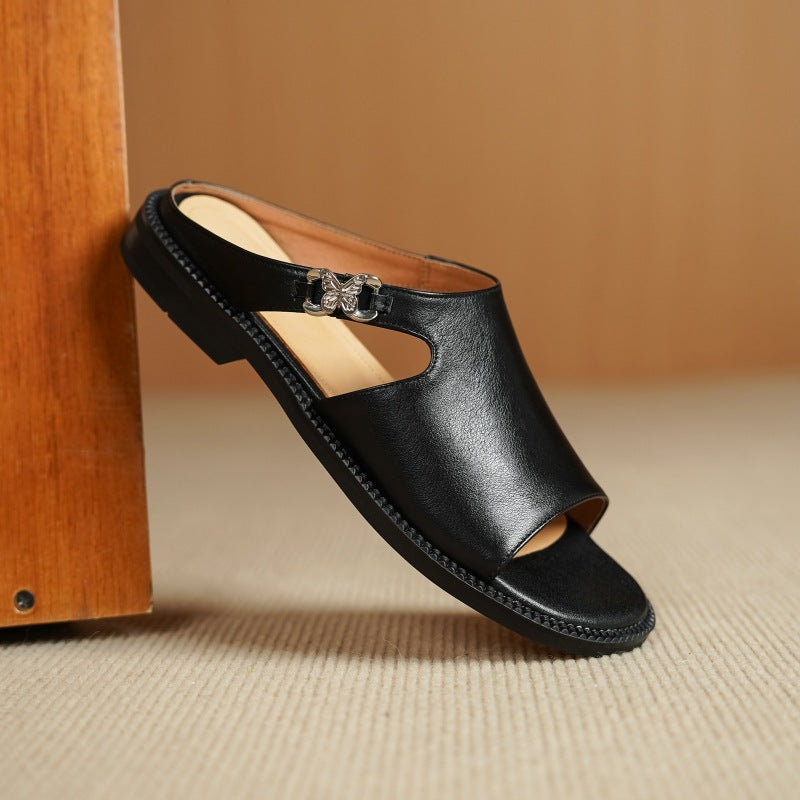 Nessa Genuine Leather Mules