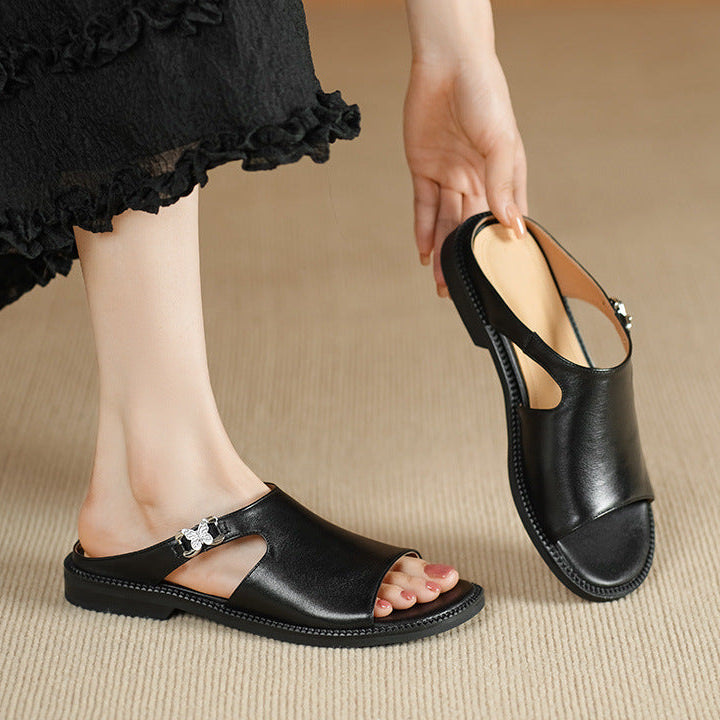 Nessa Genuine Leather Mules