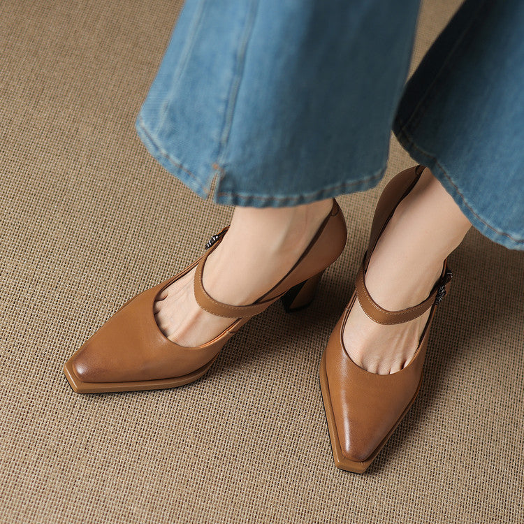 Clara Genuine Leather Heels