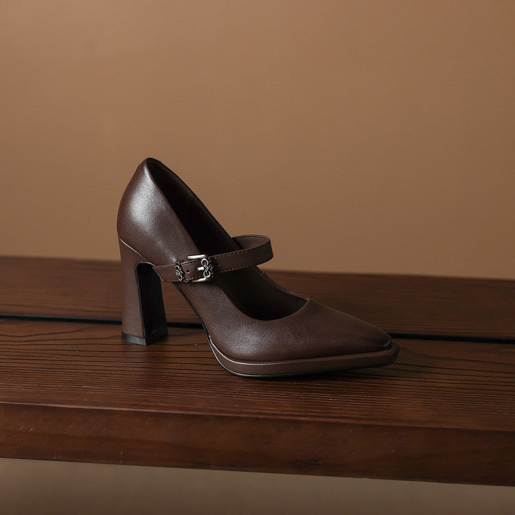 Clara Genuine Leather Heels