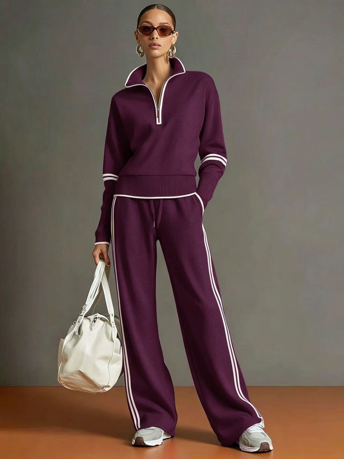 Charlotte | Women's Two-Piece Tracksuit – Quarter-Zip Top & Trousers