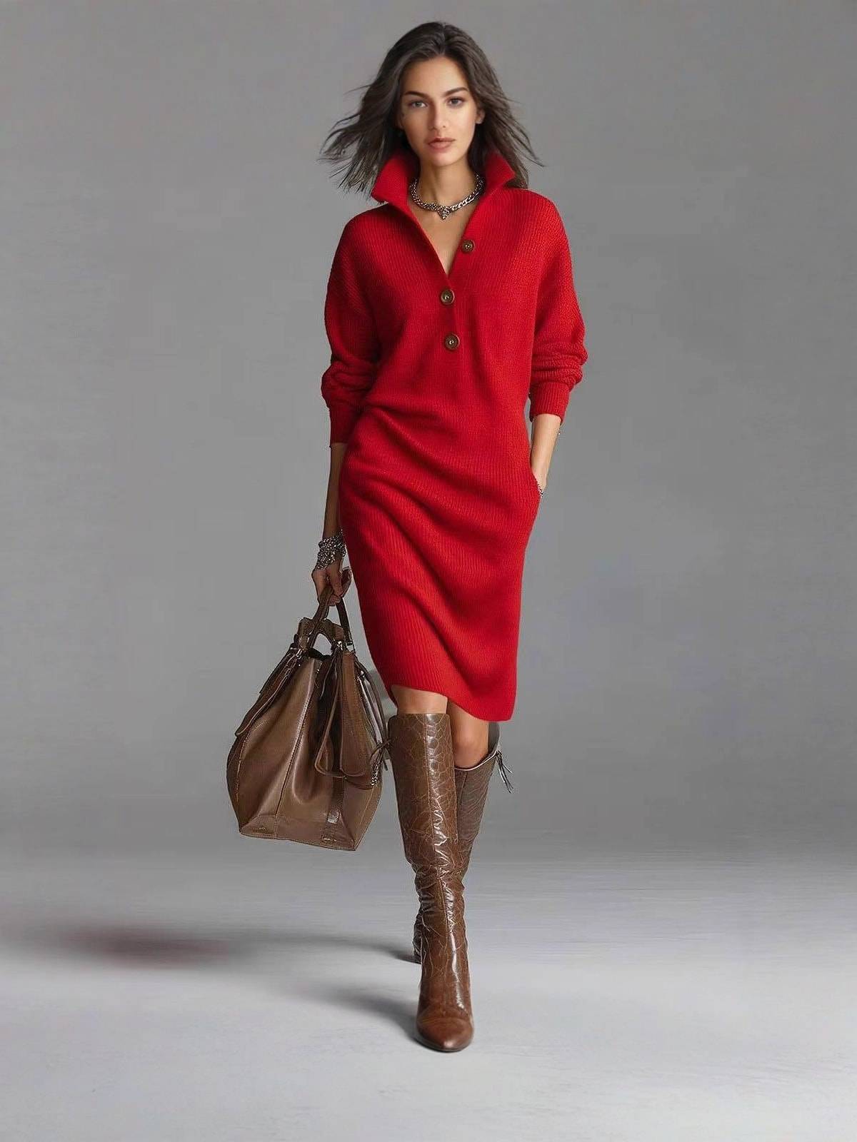 Marnie | Elegant Button-Up Jumper Dress