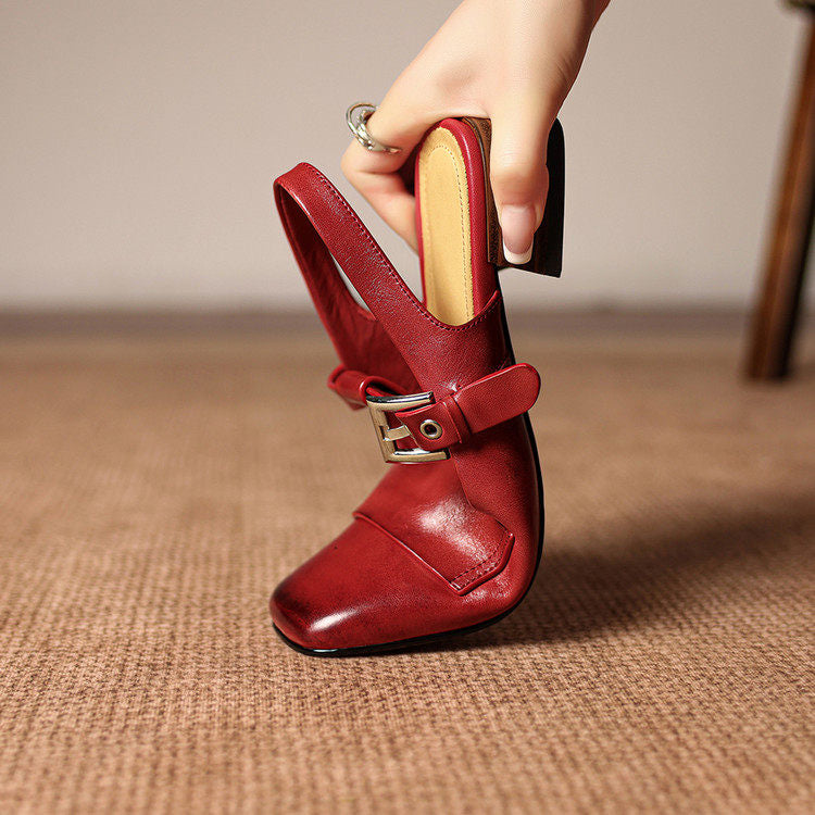 Varetta Genuine Leather Heels