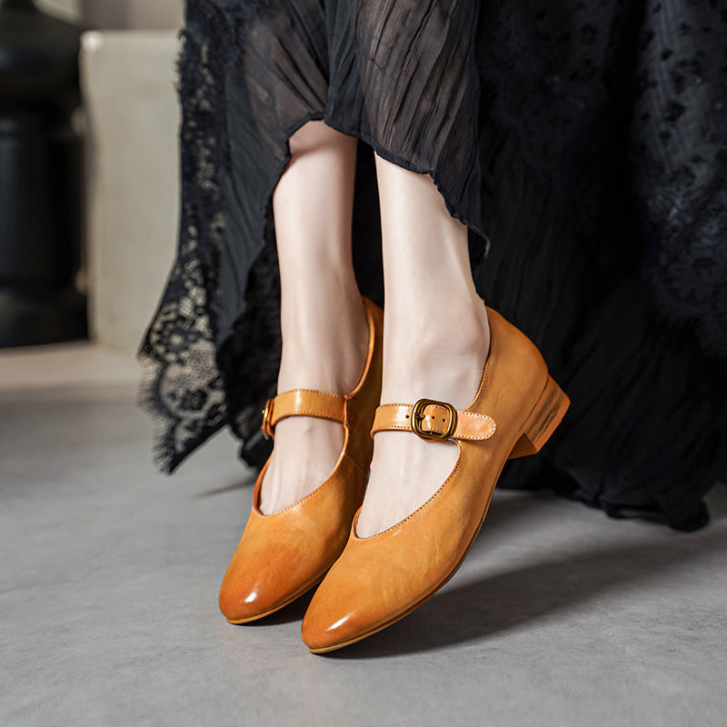 Galla Genuine Leather Heels
