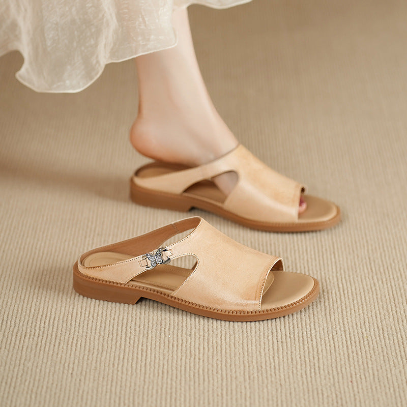 Nessa Genuine Leather Mules