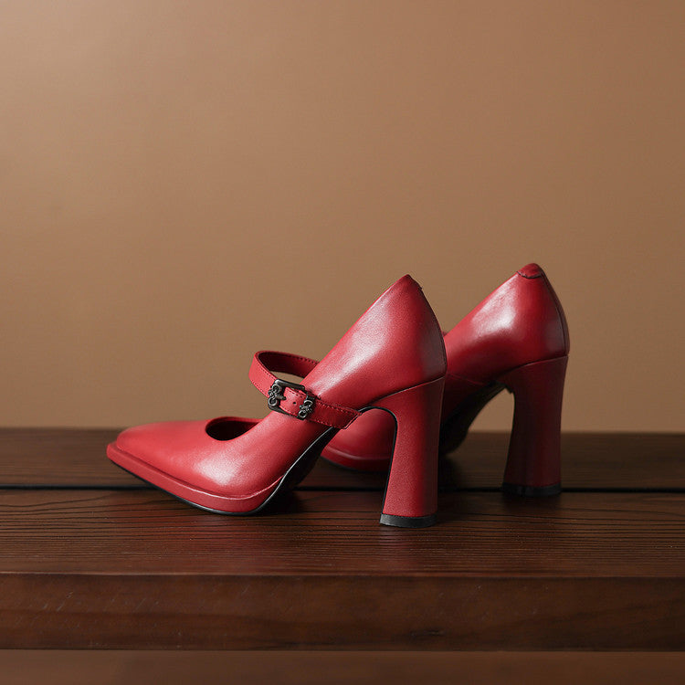 Clara Genuine Leather Heels