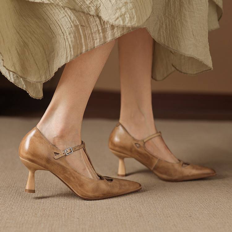 Lucia Genuine Leather Heels