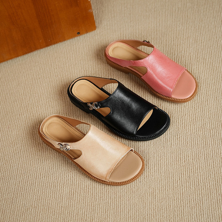 Nessa Genuine Leather Mules