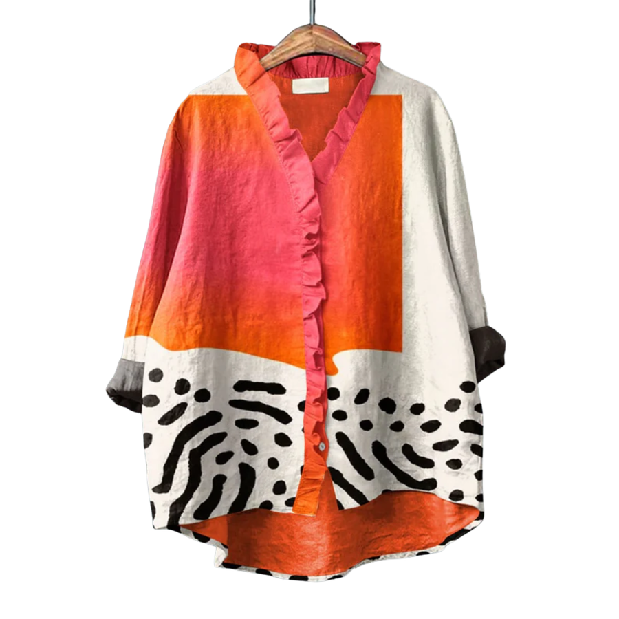 Rowena™ | Artistic Print Summer Blouse
