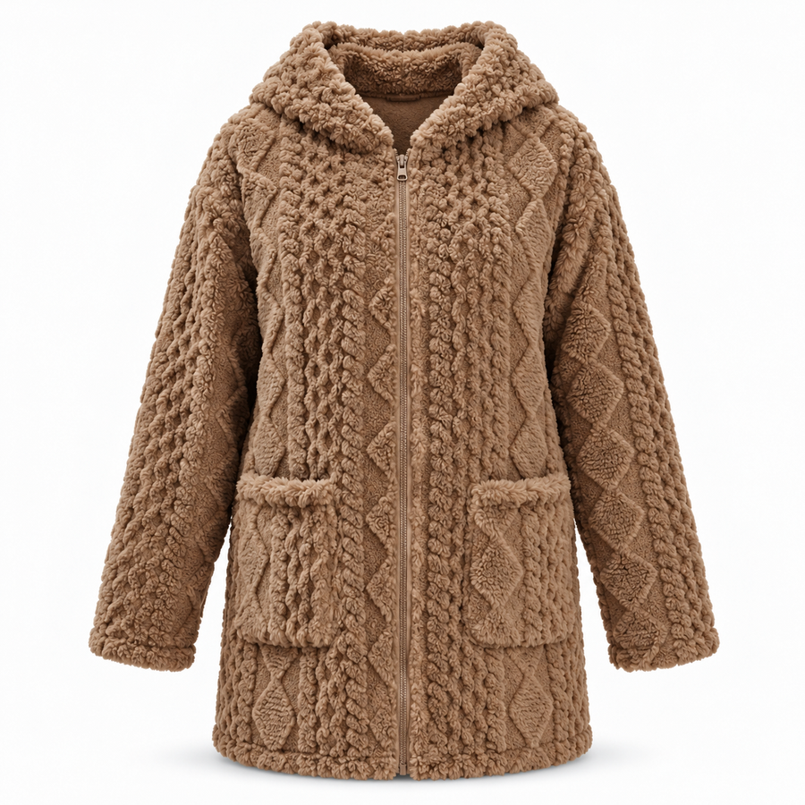 Marlene – Cozy Plush Hooded Cardigan Jacket
