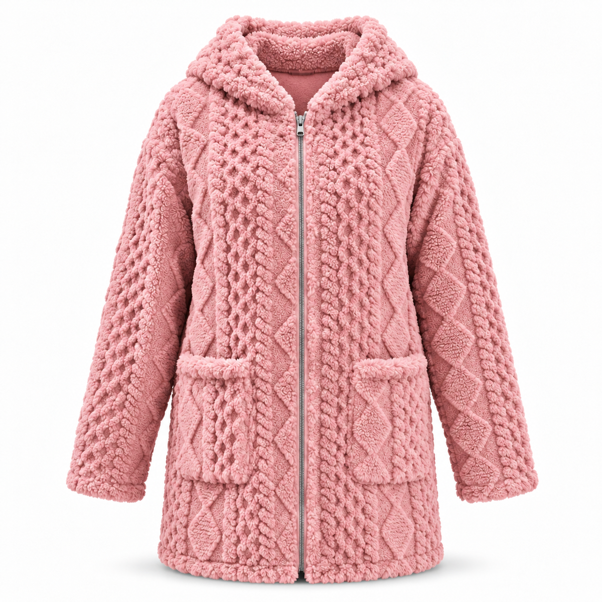 Marlene – Cozy Plush Hooded Cardigan Jacket