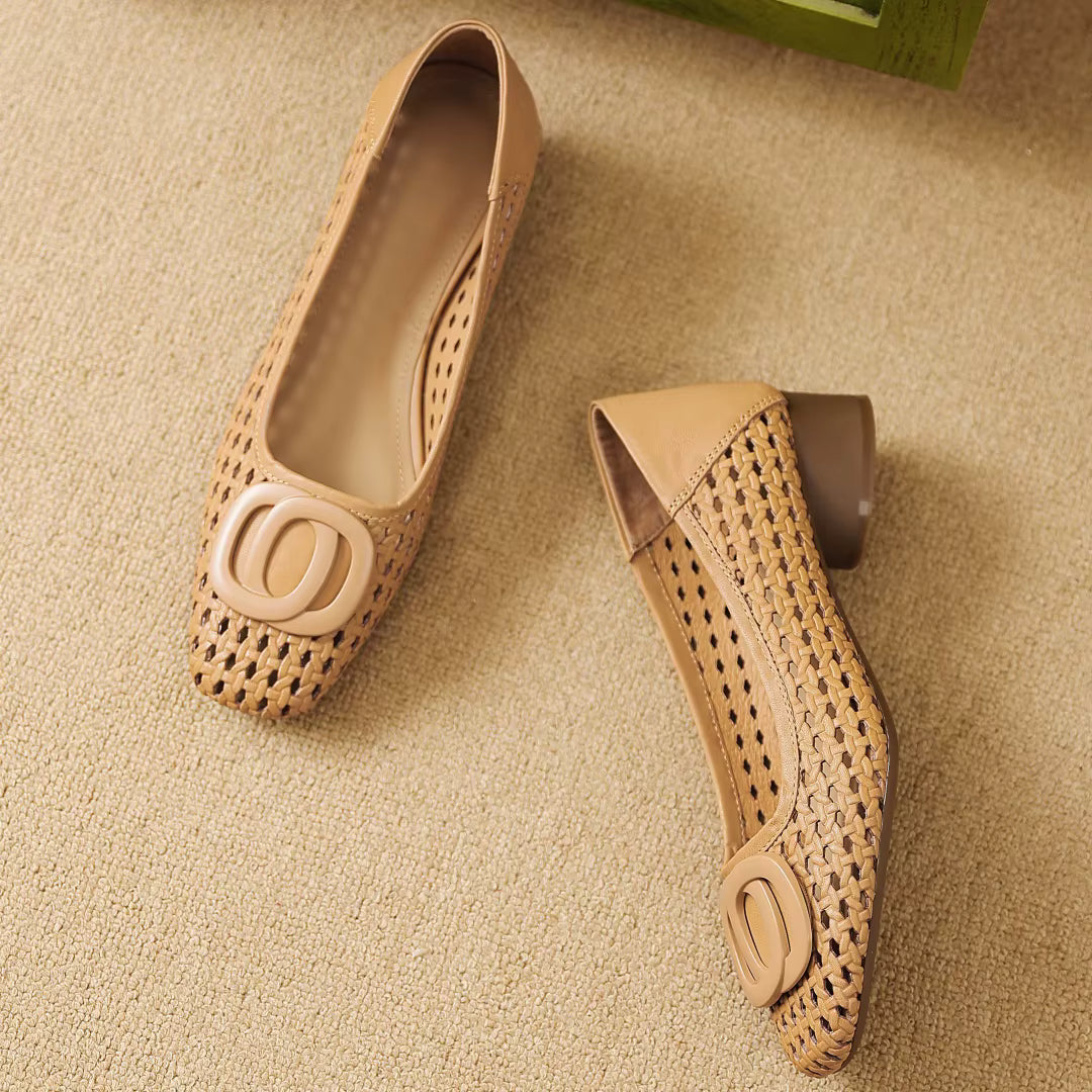 Opium Woven Leather Flats