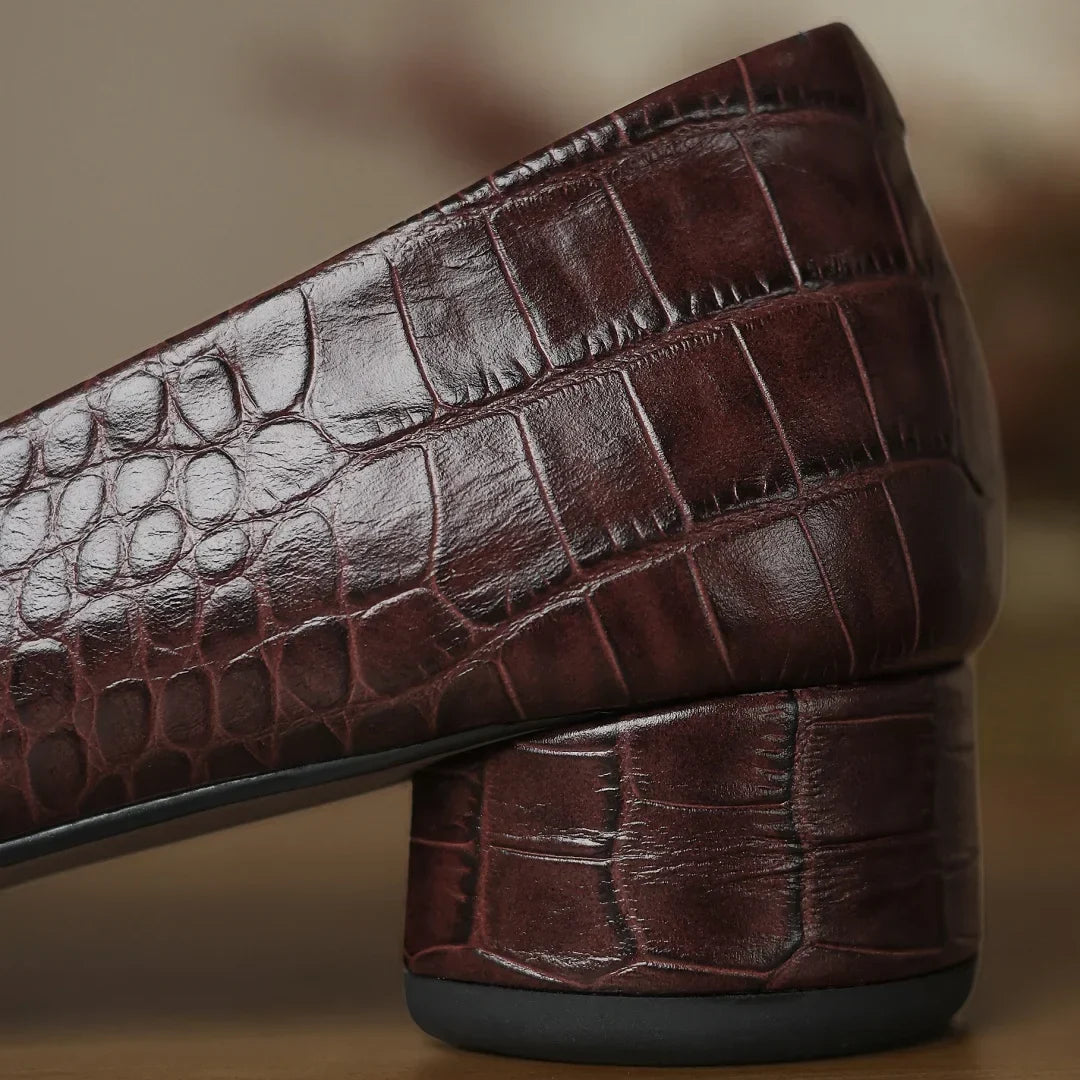Opium Croc Leather Flats