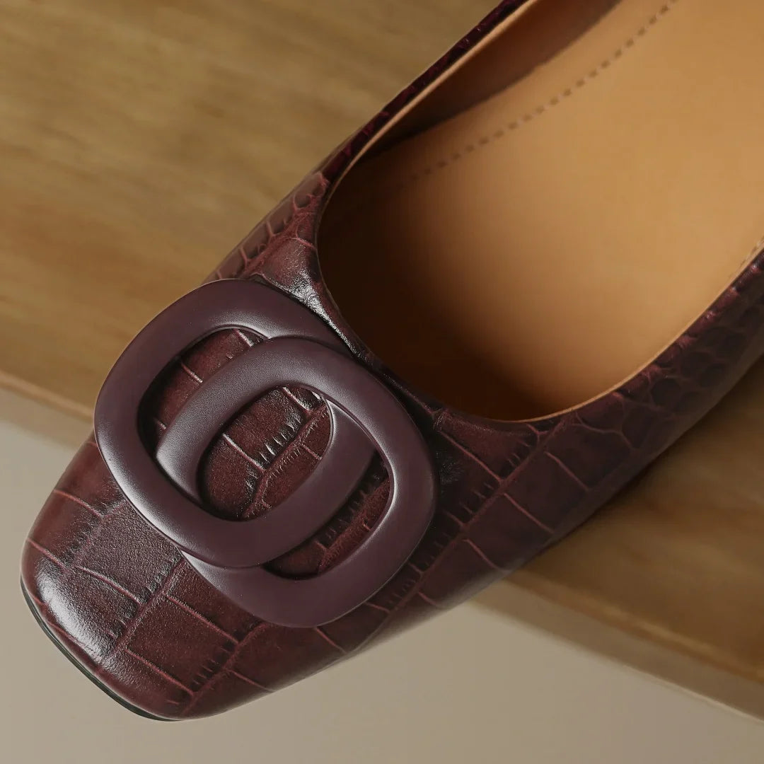 Opium Croc Leather Flats
