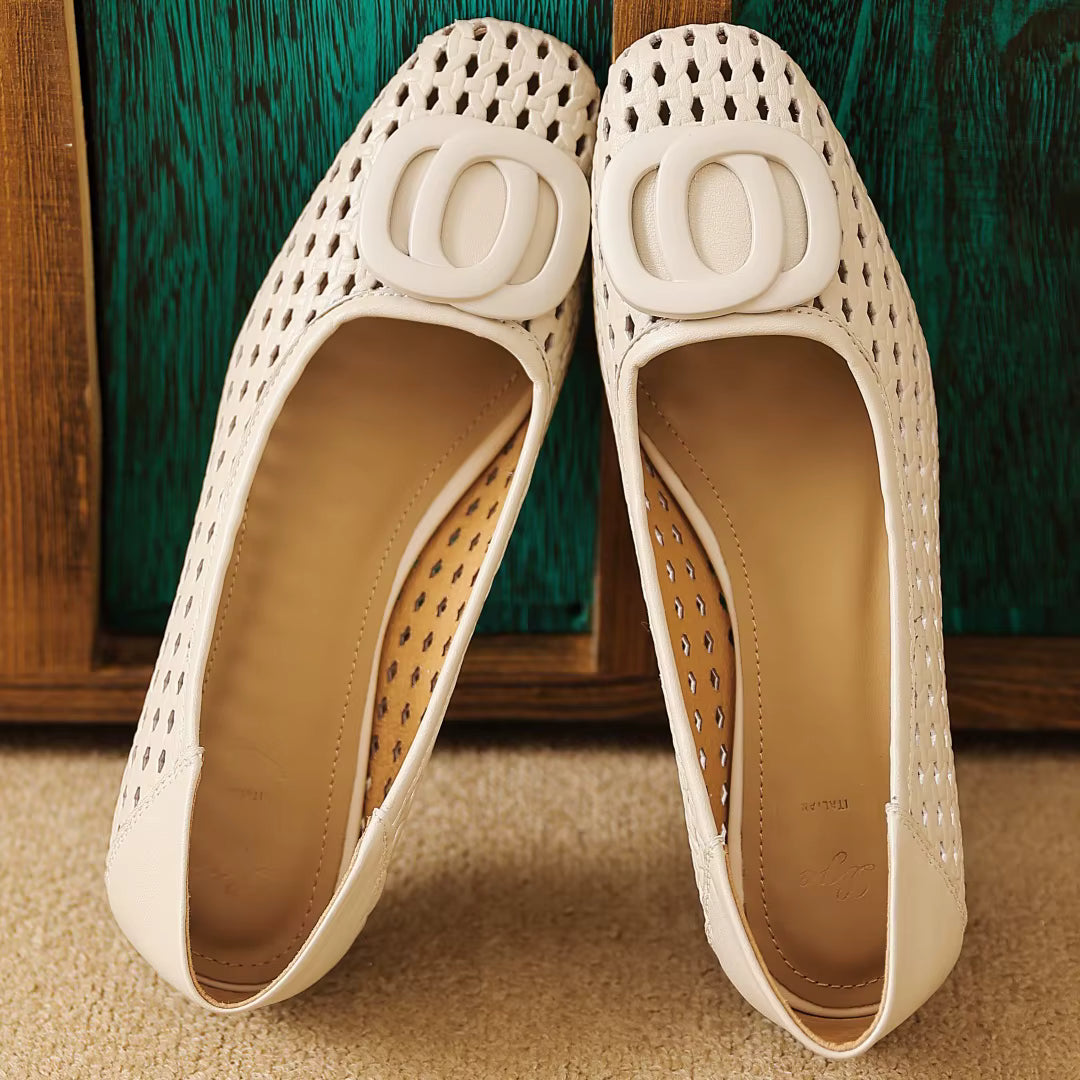 Opium Woven Leather Flats