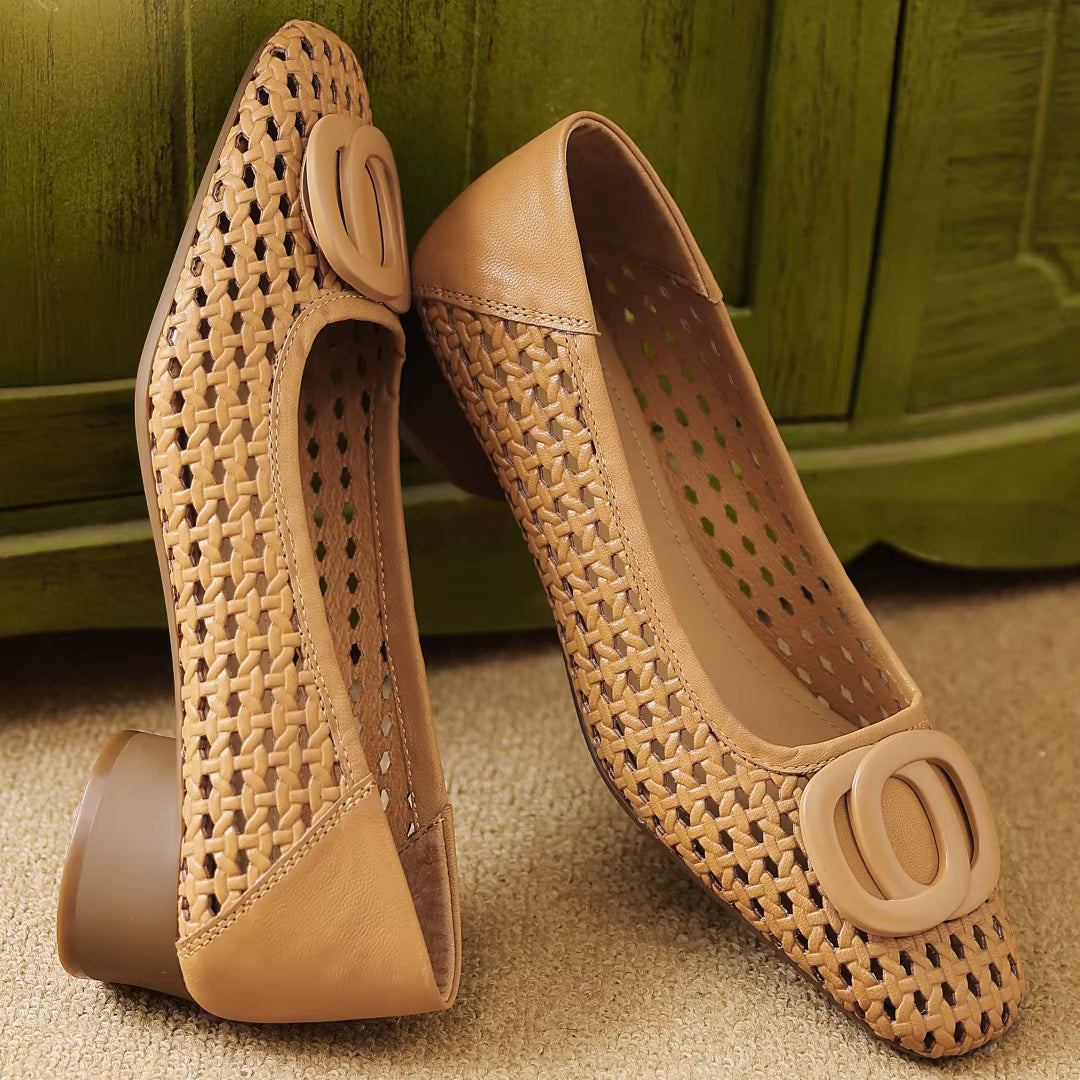 Opium Woven Leather Flats