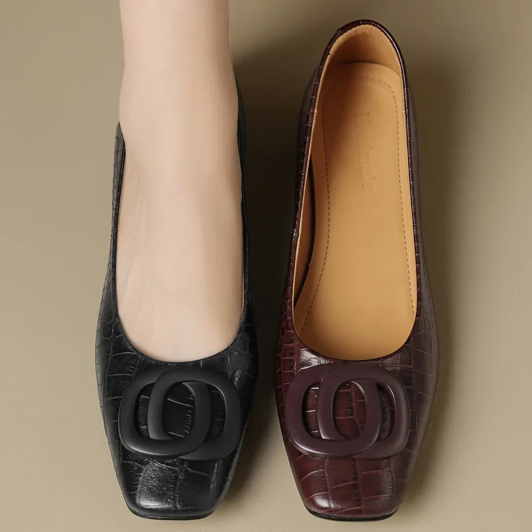 Opium Croc Leather Flats
