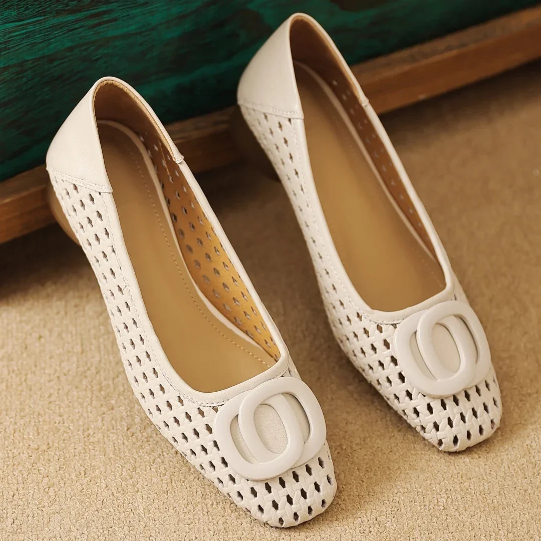 Opium Woven Leather Flats