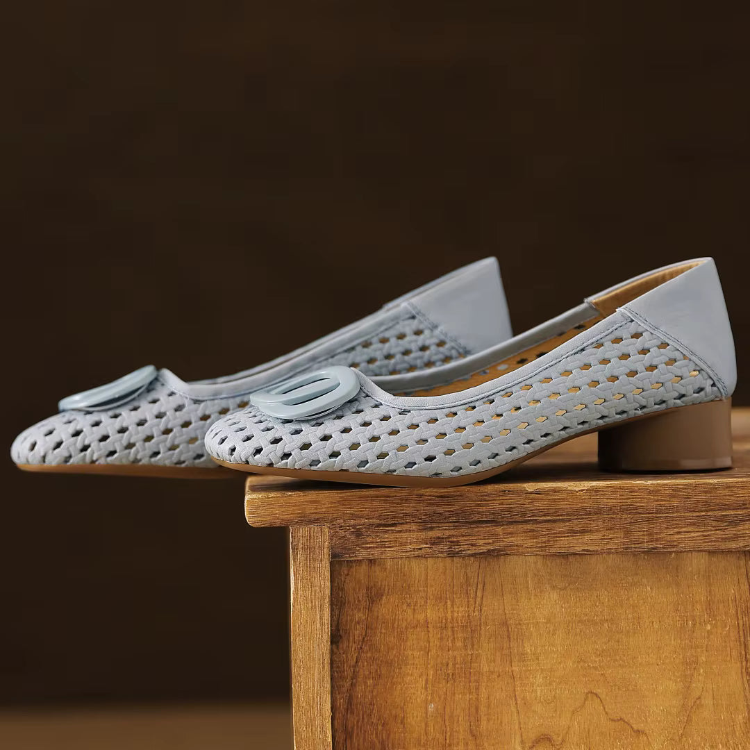 Opium Woven Leather Flats