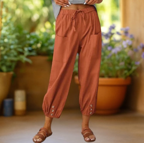 Zara | Drawstring Cropped Harem Pants