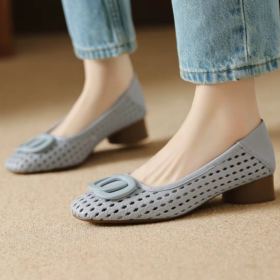 Opium Woven Leather Flats