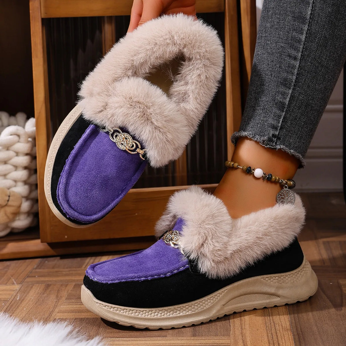 Valeria Lodge Fur Loafers
