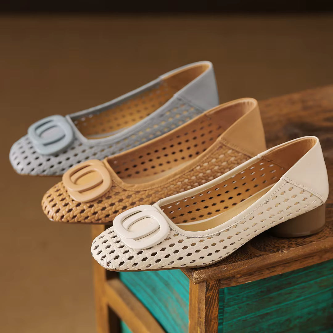 Opium Woven Leather Flats