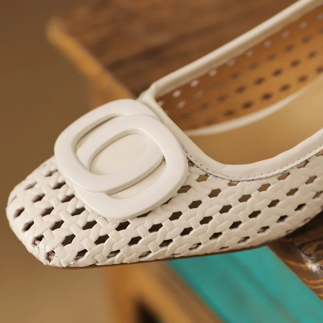 Opium Woven Leather Flats