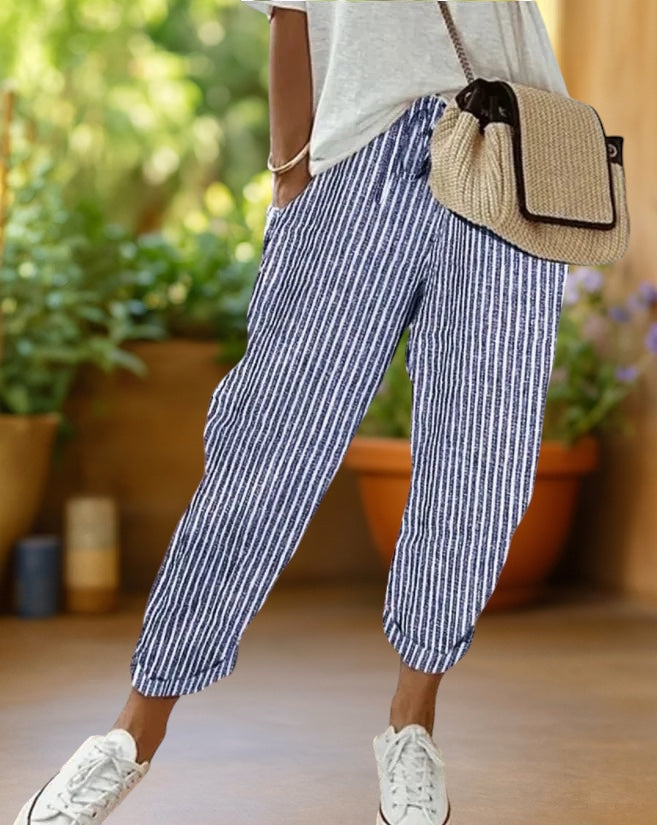 Kyoto | Stripe Drawstring Trousers