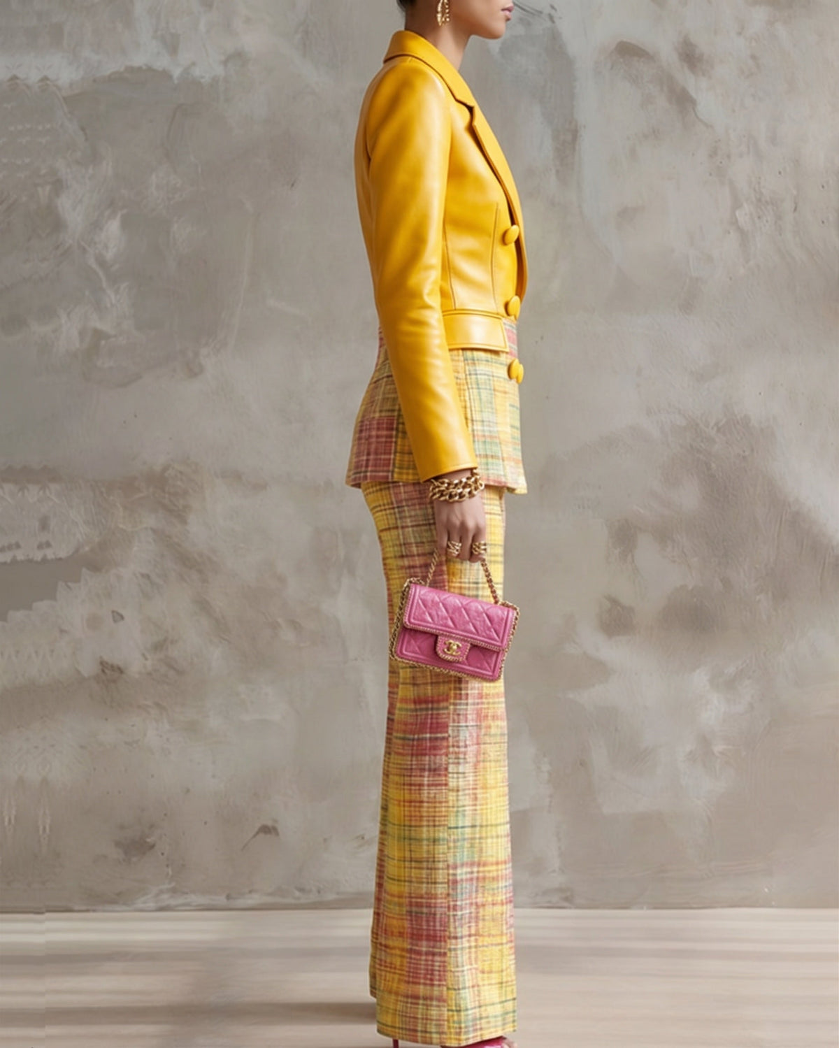 Valerie – Plaid Blazer & Wide-Leg Pants Set
