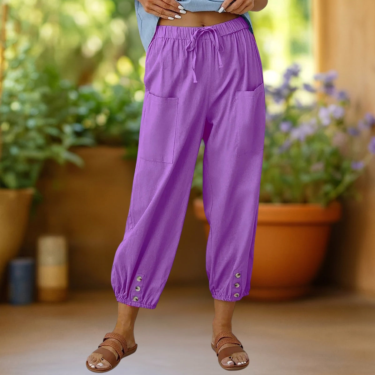 Zara | Drawstring Cropped Harem Pants