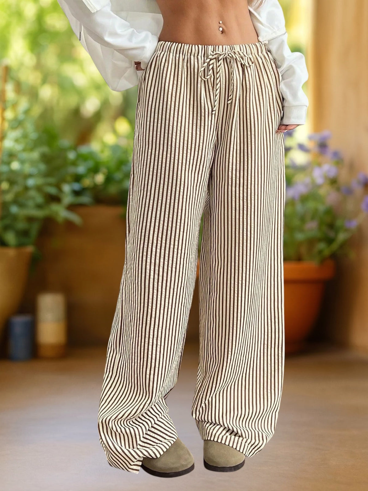 Riviera | Stripe Floor Trousers