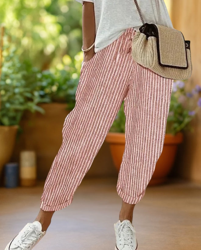 Marlowe | Stripe Drawstring Trousers