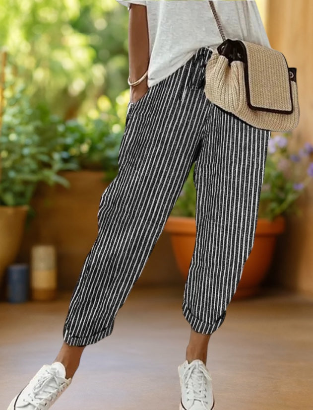 Marlowe | Stripe Drawstring Trousers