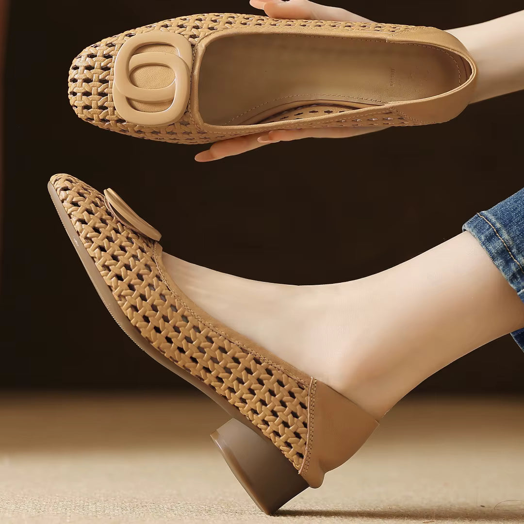 Opium Woven Leather Flats