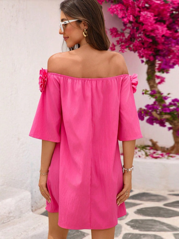 Veenora™ Off-Shoulder Floral Appliqué Dress
