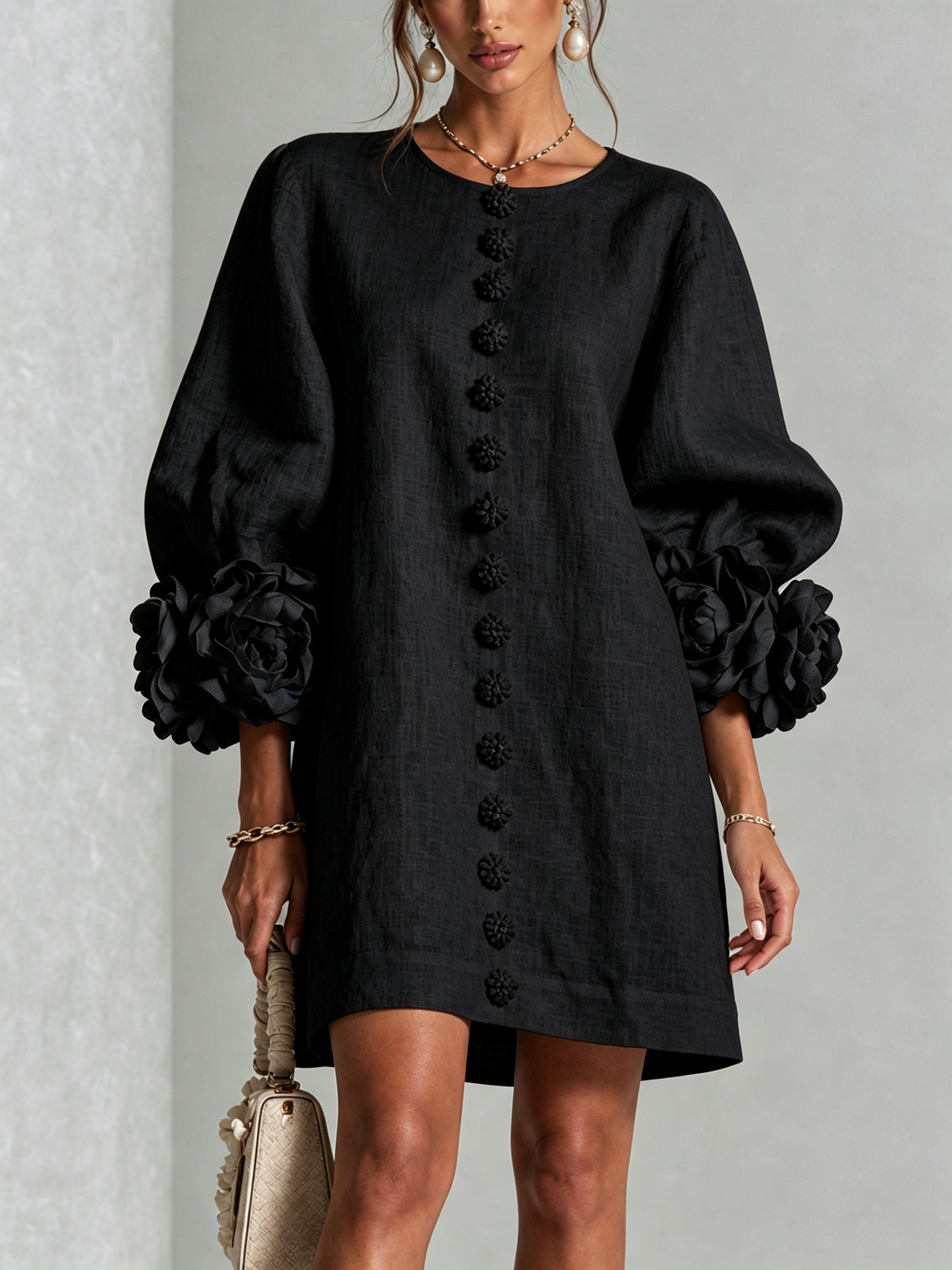 FLORENCE | FLORAL BUTTON-FRONT MINI DRESS