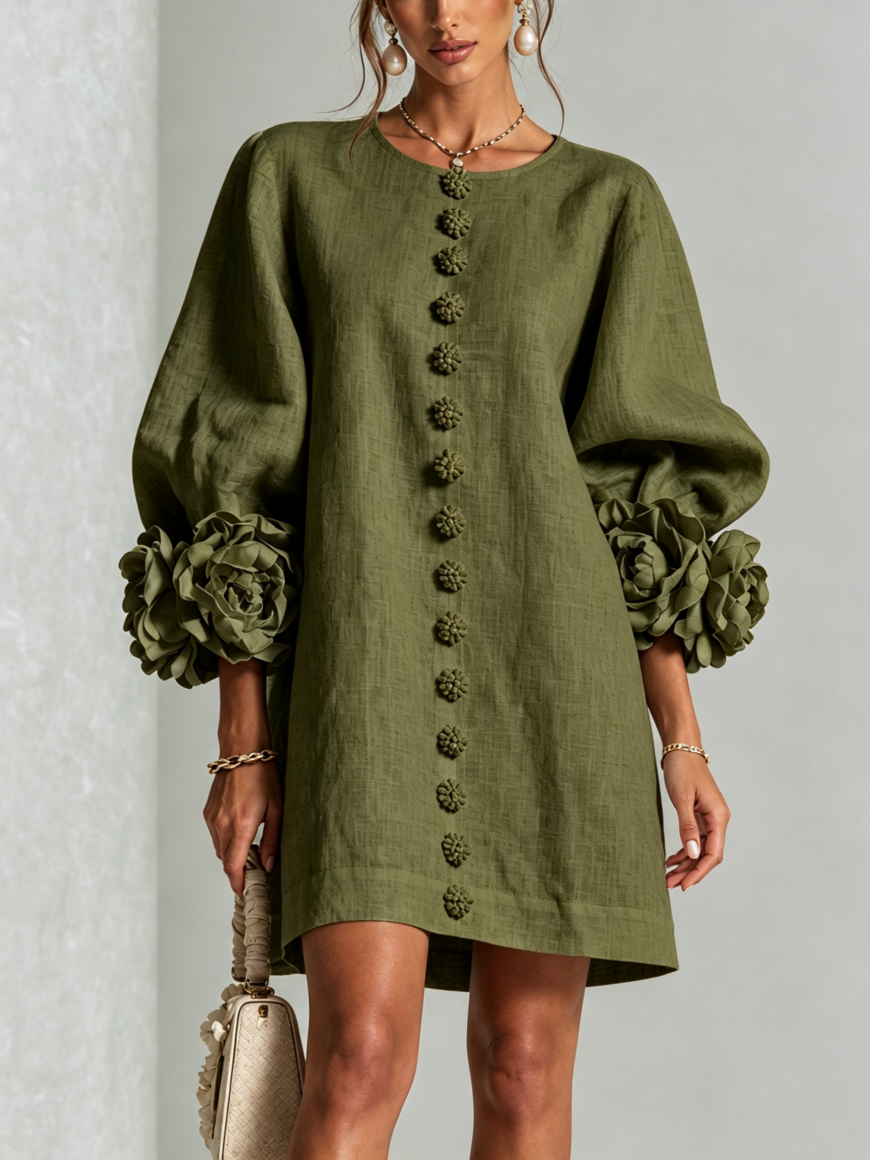 FLORENCE | FLORAL BUTTON-FRONT MINI DRESS