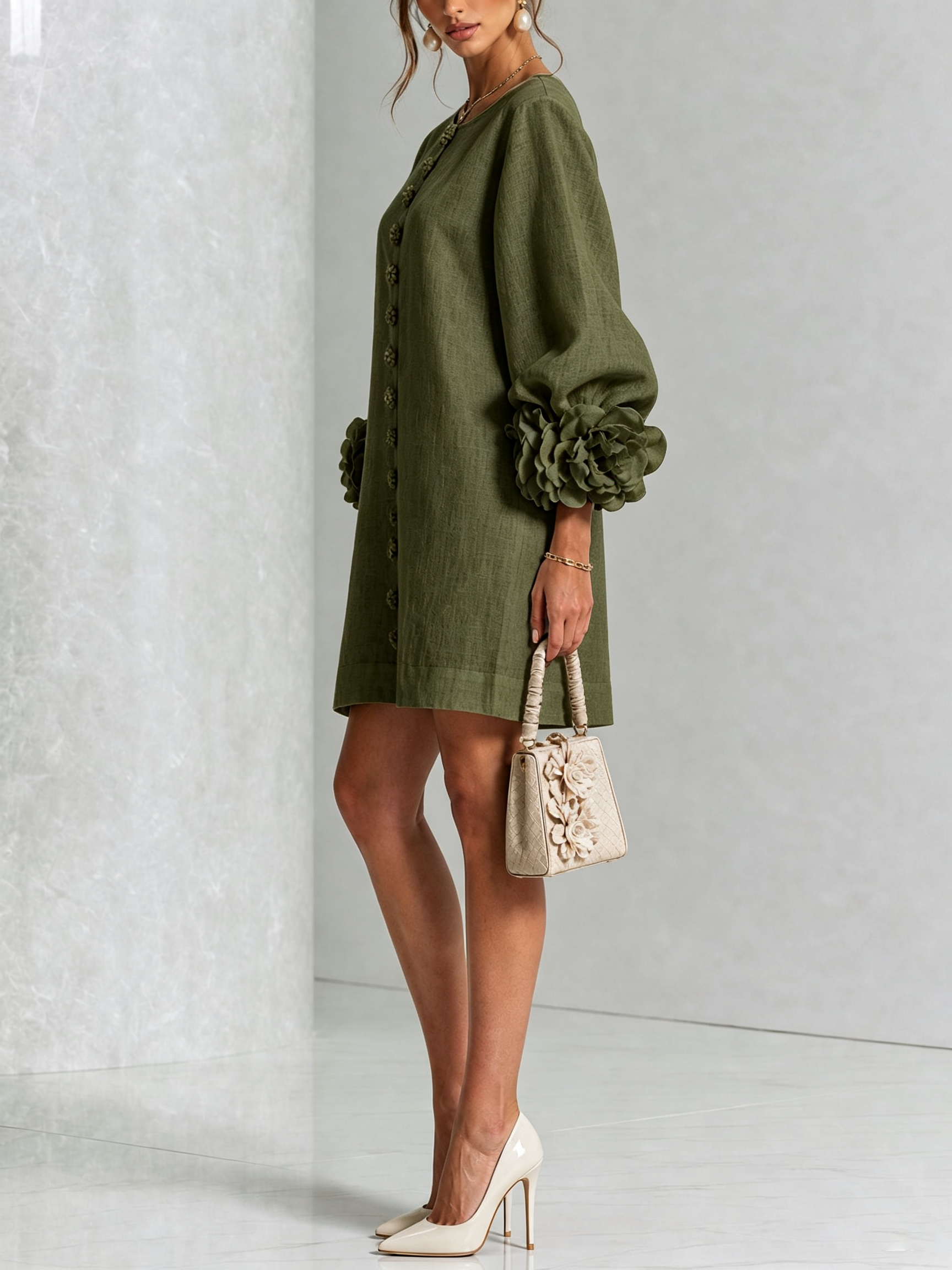 FLORENCE | FLORAL BUTTON-FRONT MINI DRESS