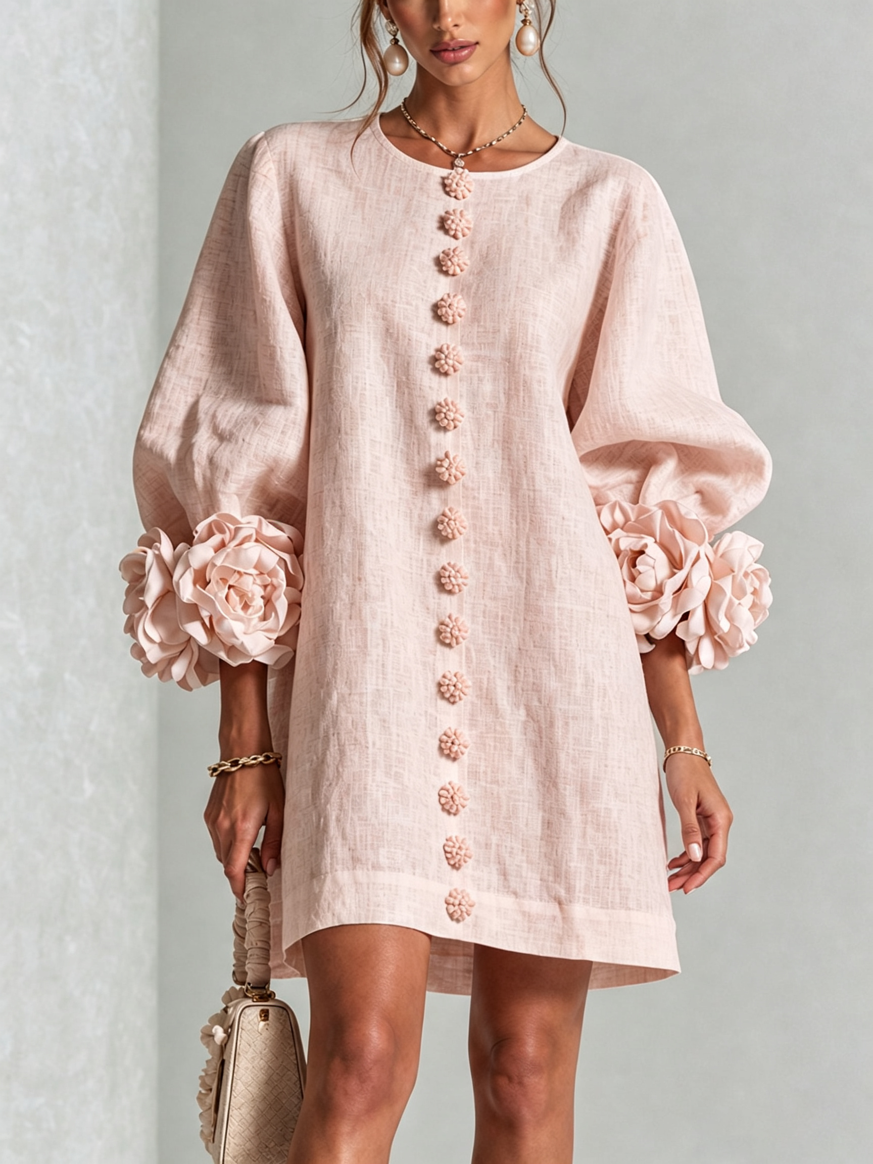 FLORENCE | FLORAL BUTTON-FRONT MINI DRESS