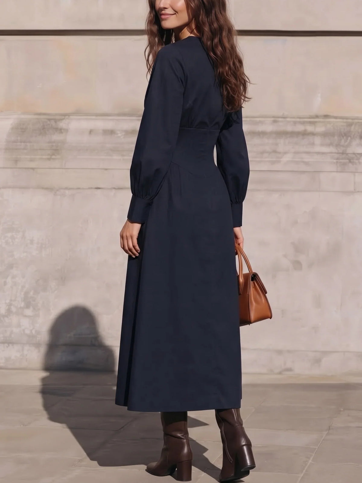 FILA | CORSET-WAIST SHIRT MIDI DRESS