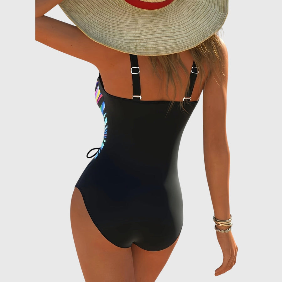 Fashionable High Elasticity Swimsuit with Cross Detail at the Front