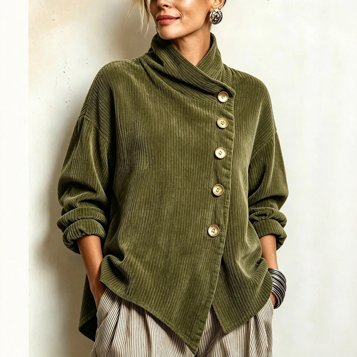 Femke™ Asymmetric Button Top
