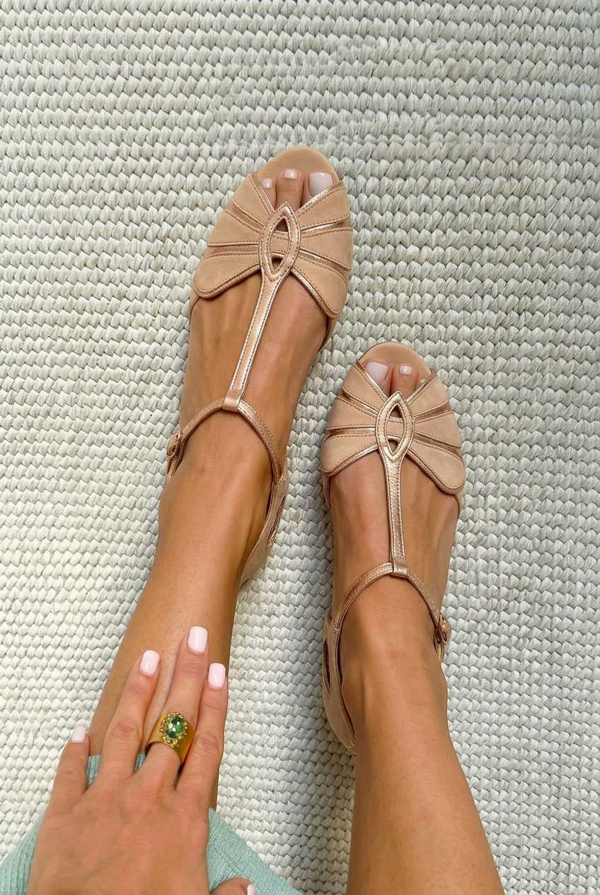 Barbara - Retro Peep-Toe Sandals